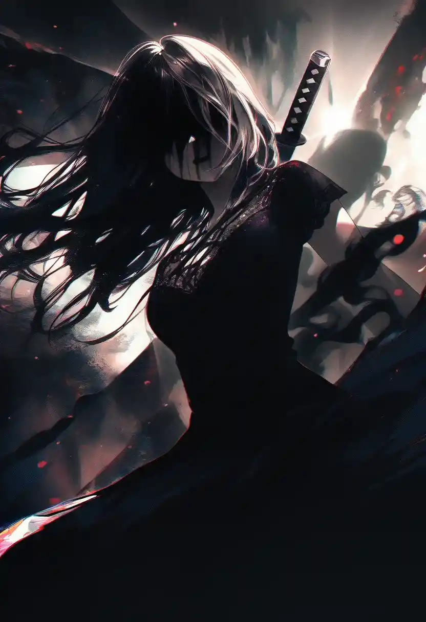 Melancholic gothic woman at the end of the world