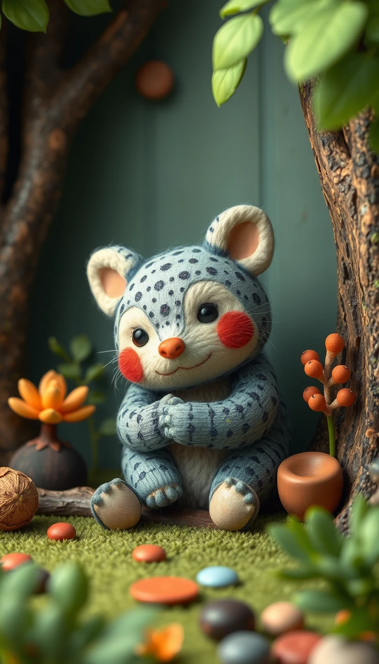 Piccolo bambino in una foresta immensa in stile acquerello accogliente