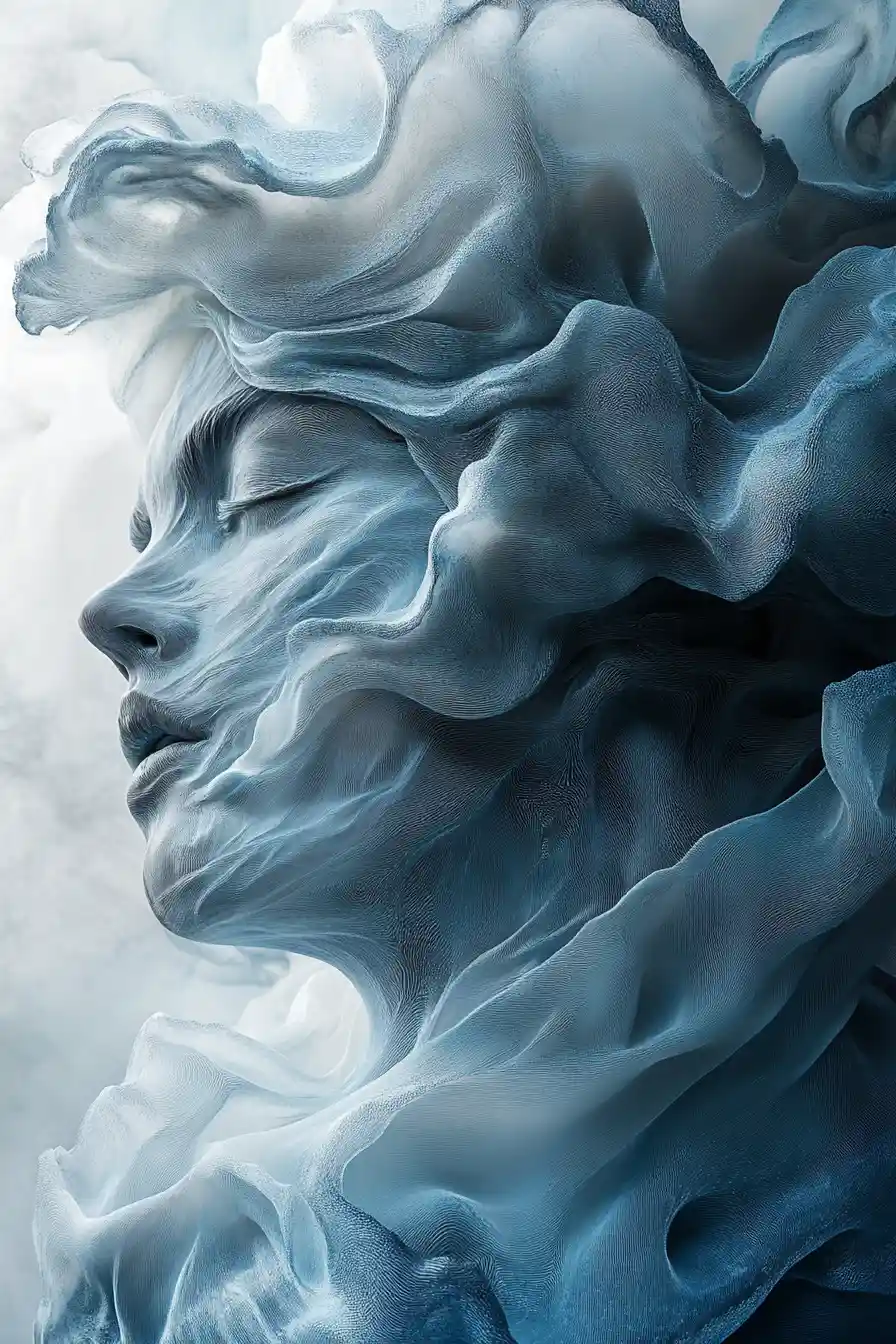 Sculture cosmiche surreali tra nuvole alla deriva e luce stellare