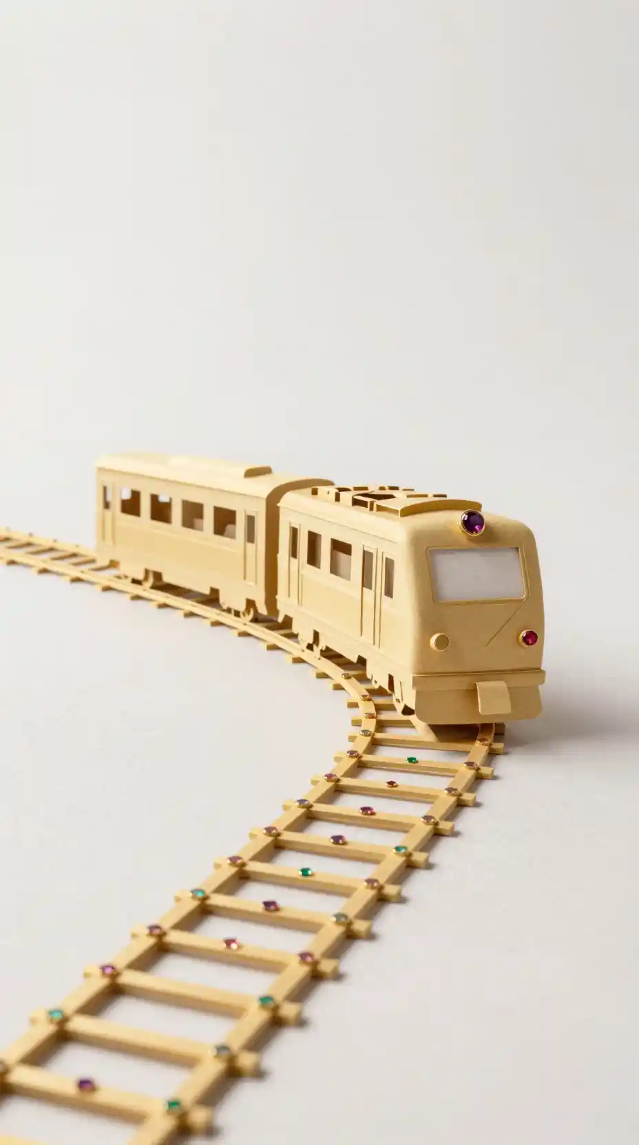 Train Racing Along A Gem Encrusted Golden Diamond Track