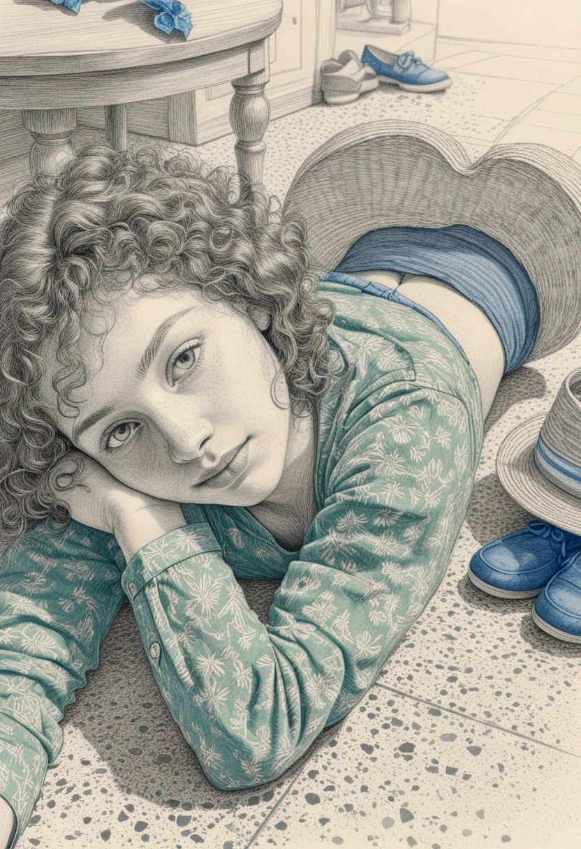 Person Resting On Terrazzo Floor In Soft Afternoon Light