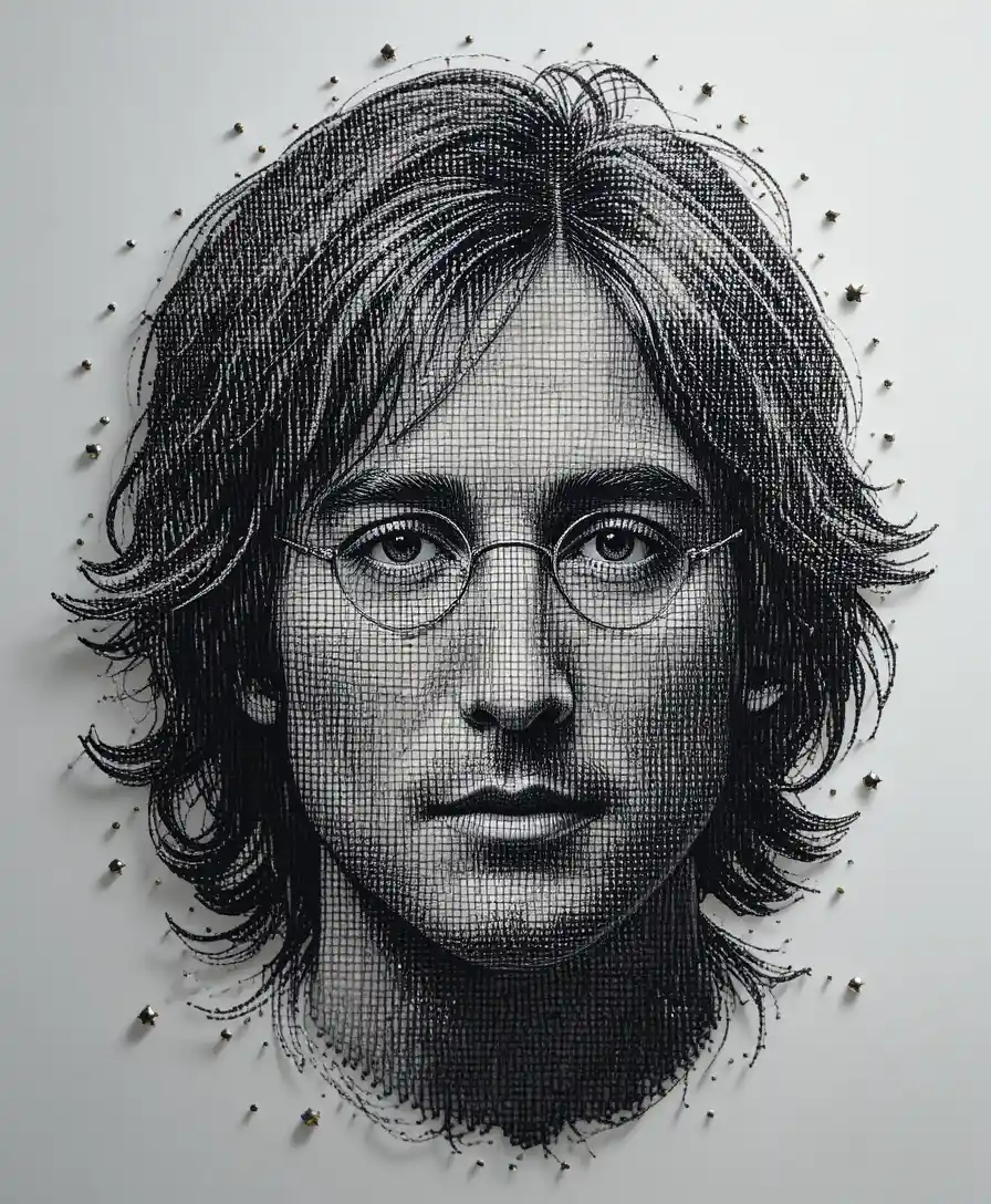 Monochrome Nail Art Portrait Of A Man In Soft Studio Light