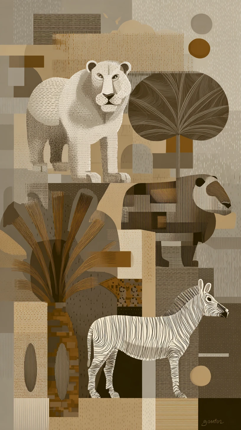 Forme geometriche di savana in design astratto verticale op art