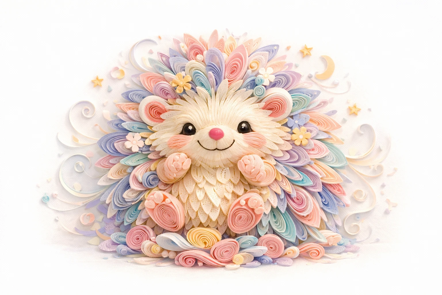 Colorful quilling paper hedgehog for charming nursery decor