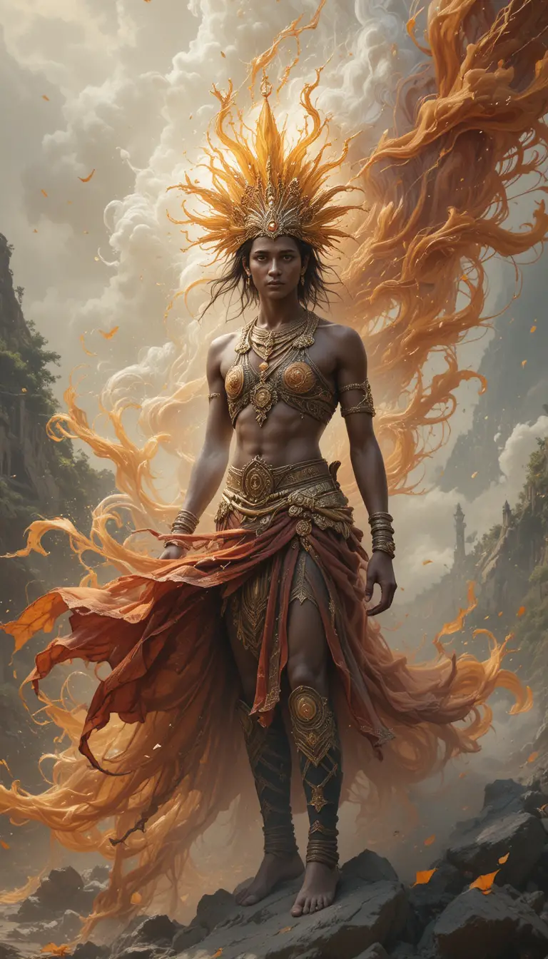 Ilustração conceitual que combina elementos indianos para inspirar a criatividade