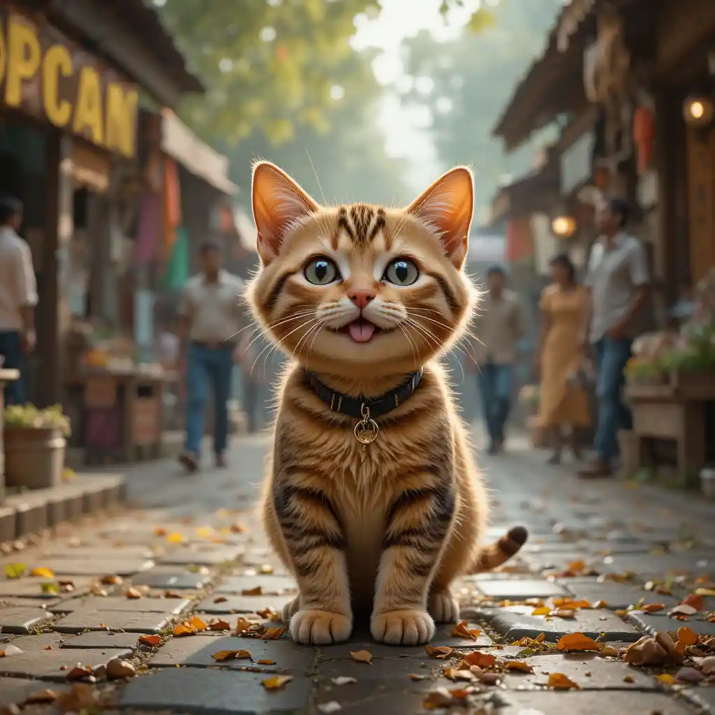 Gato curioso perseguindo borboletas em um parque ensolarado