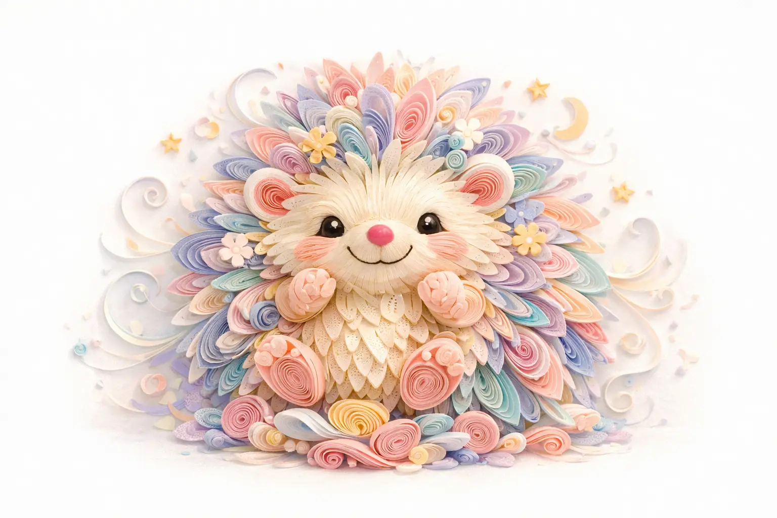 Riccio in quilling di carta colorata per un incantevole arredamento della cameretta