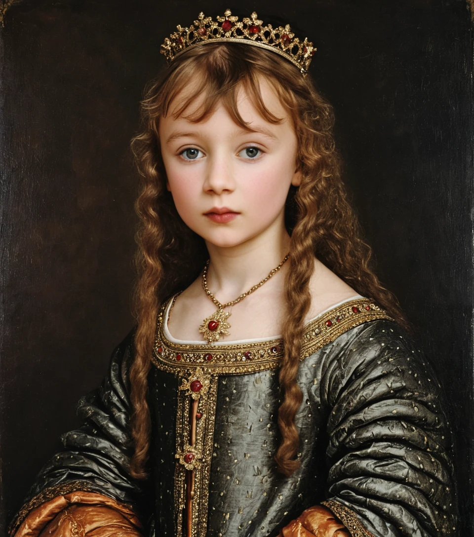 Young British girl in a fifteenth century renaissance portrait