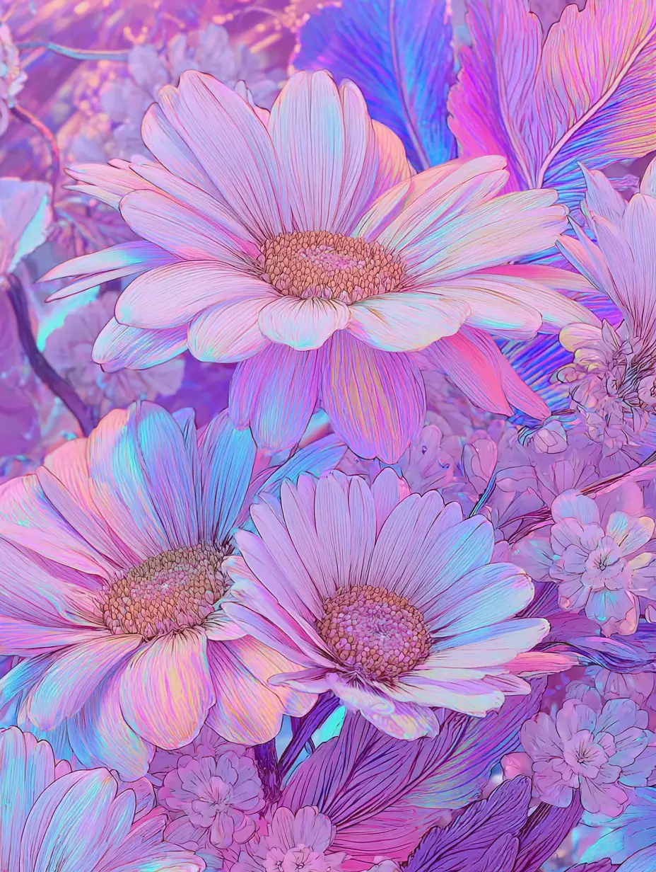 Vibrant fantasy illustration of euphoric pastel adventure