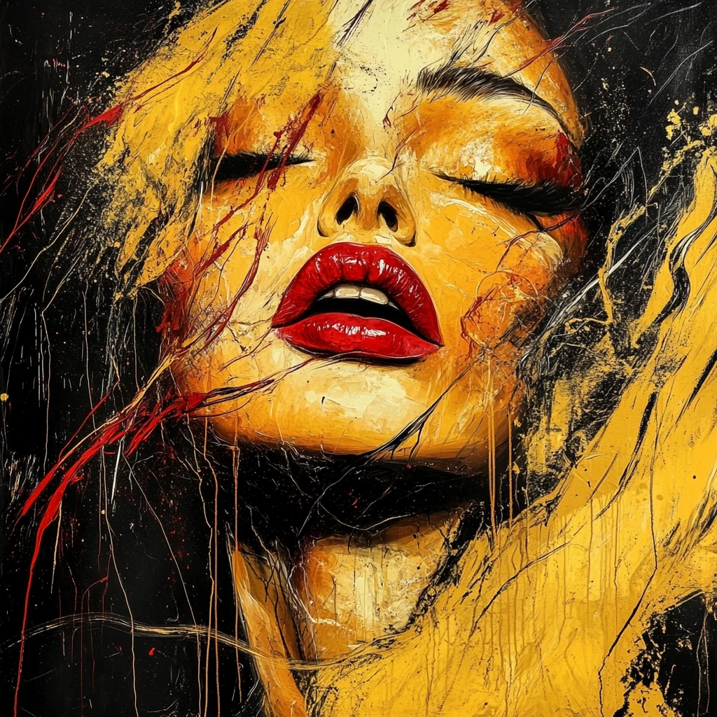 Romantische Nahaufnahme einer Illustration eines Mädchens mit goldenem Haar