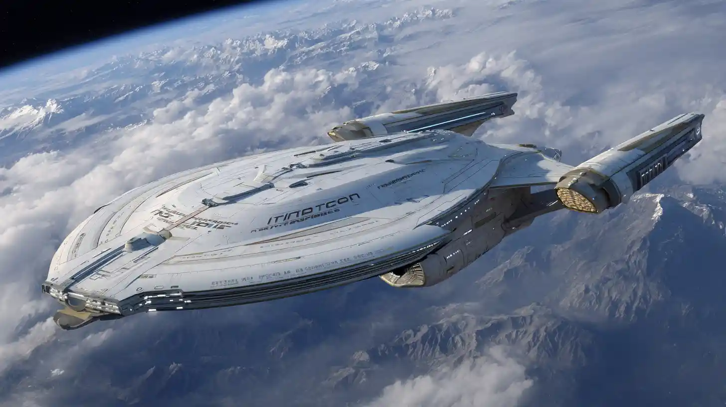 未来型コマンドドレッドノートの壮大な宇宙戦艦イラスト