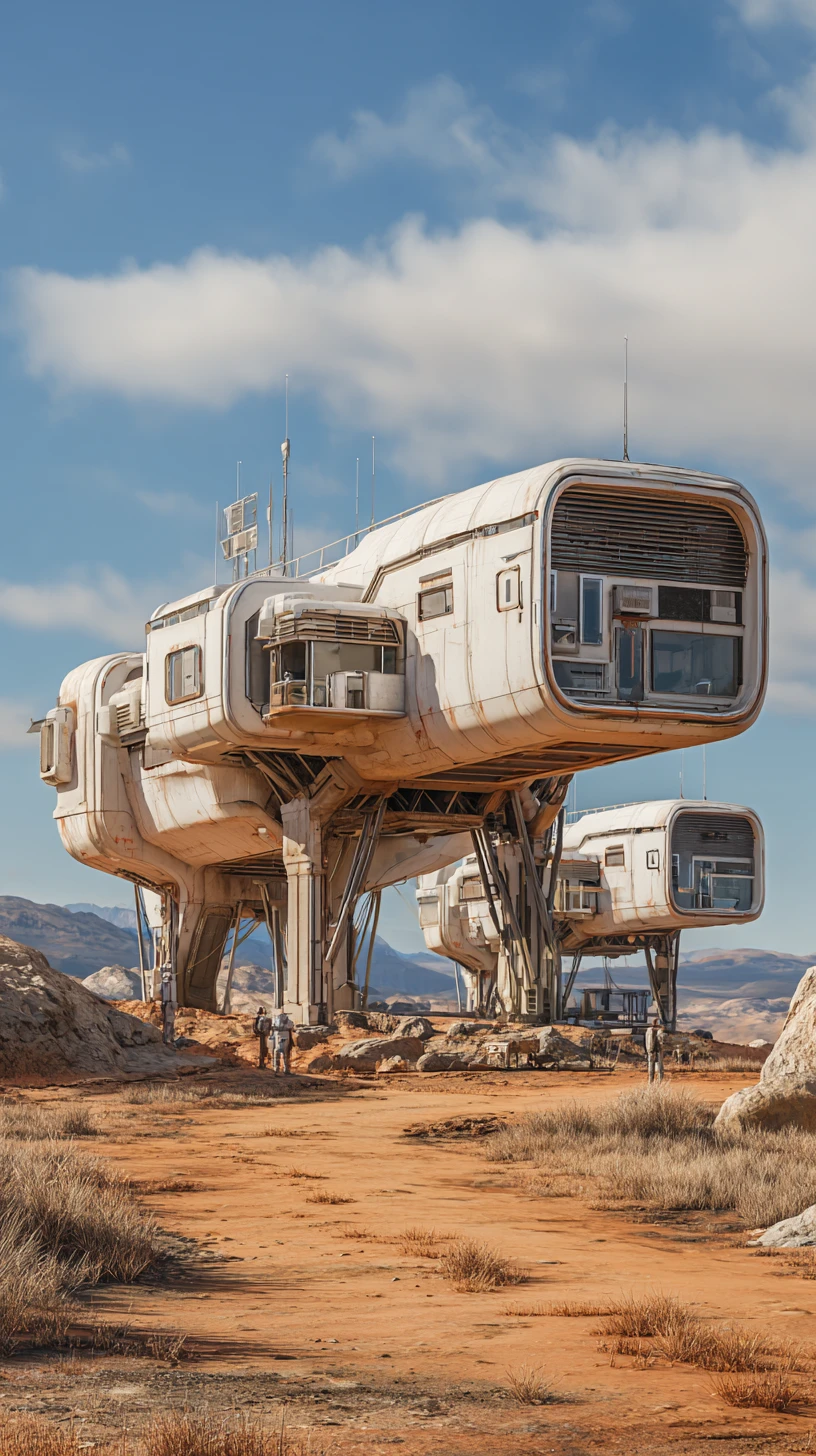Architettura Futuristica di un Avamposto nel Deserto Australiano
