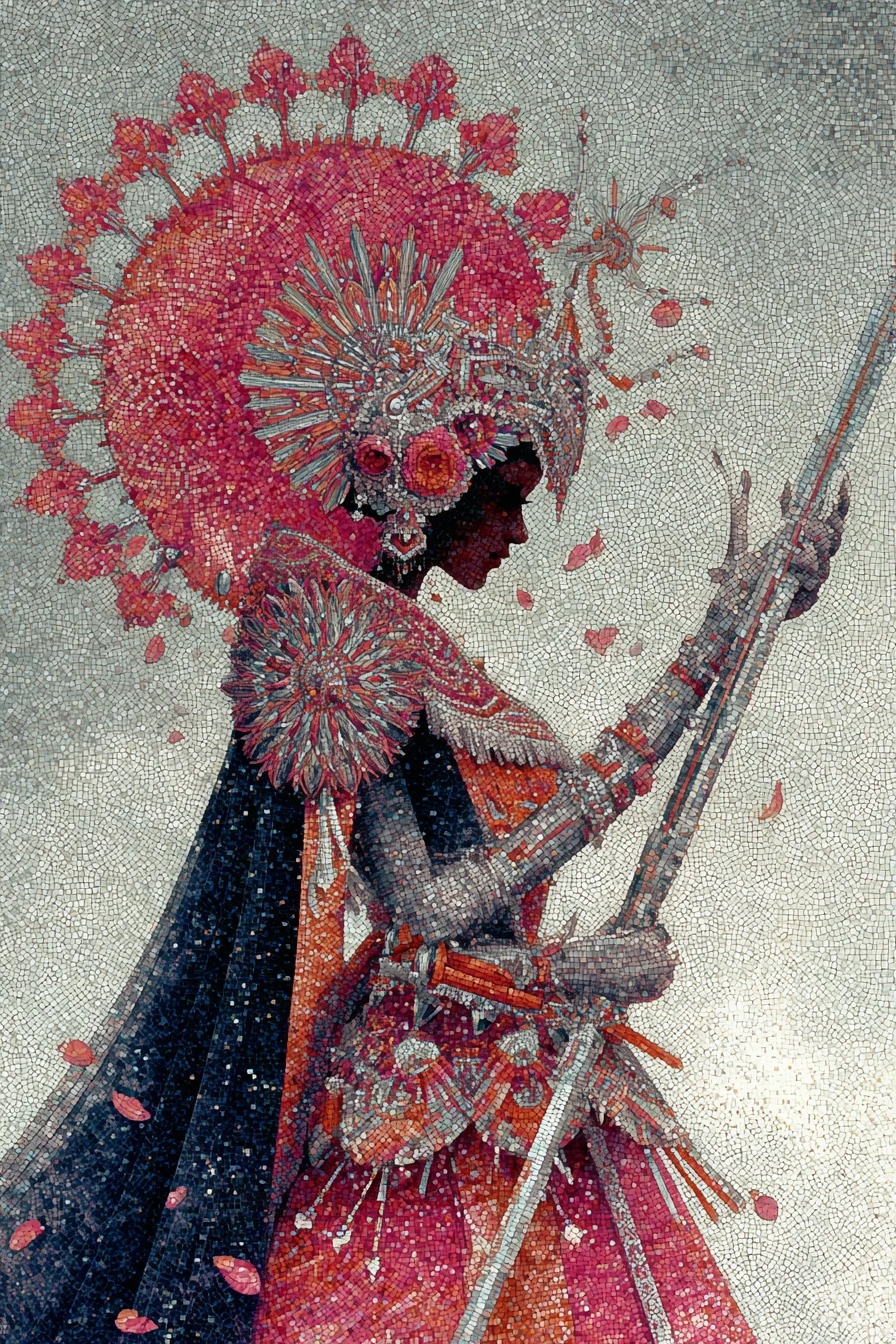 Visión surrealista de una glamourosa diosa de fantasía de la antigua India