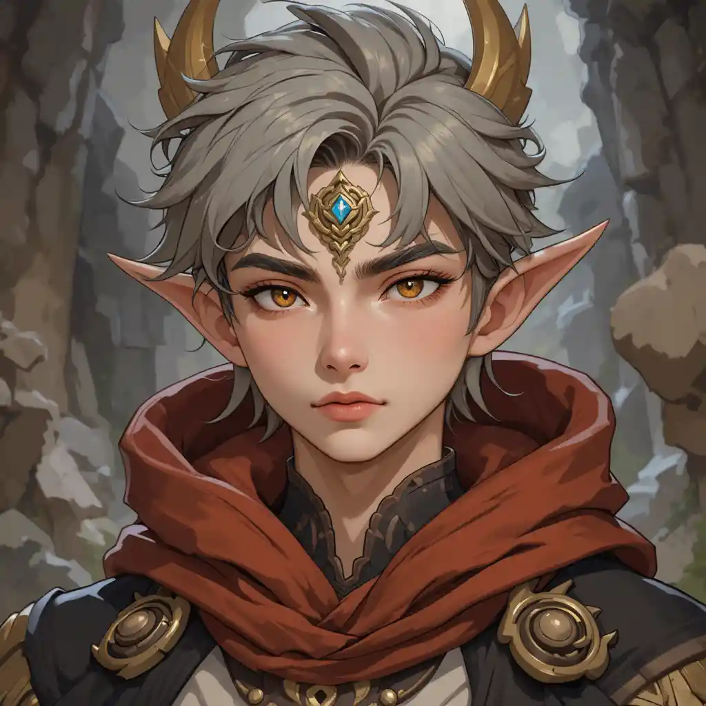 Young male eliatrope character in a Wakfu fantasy world
