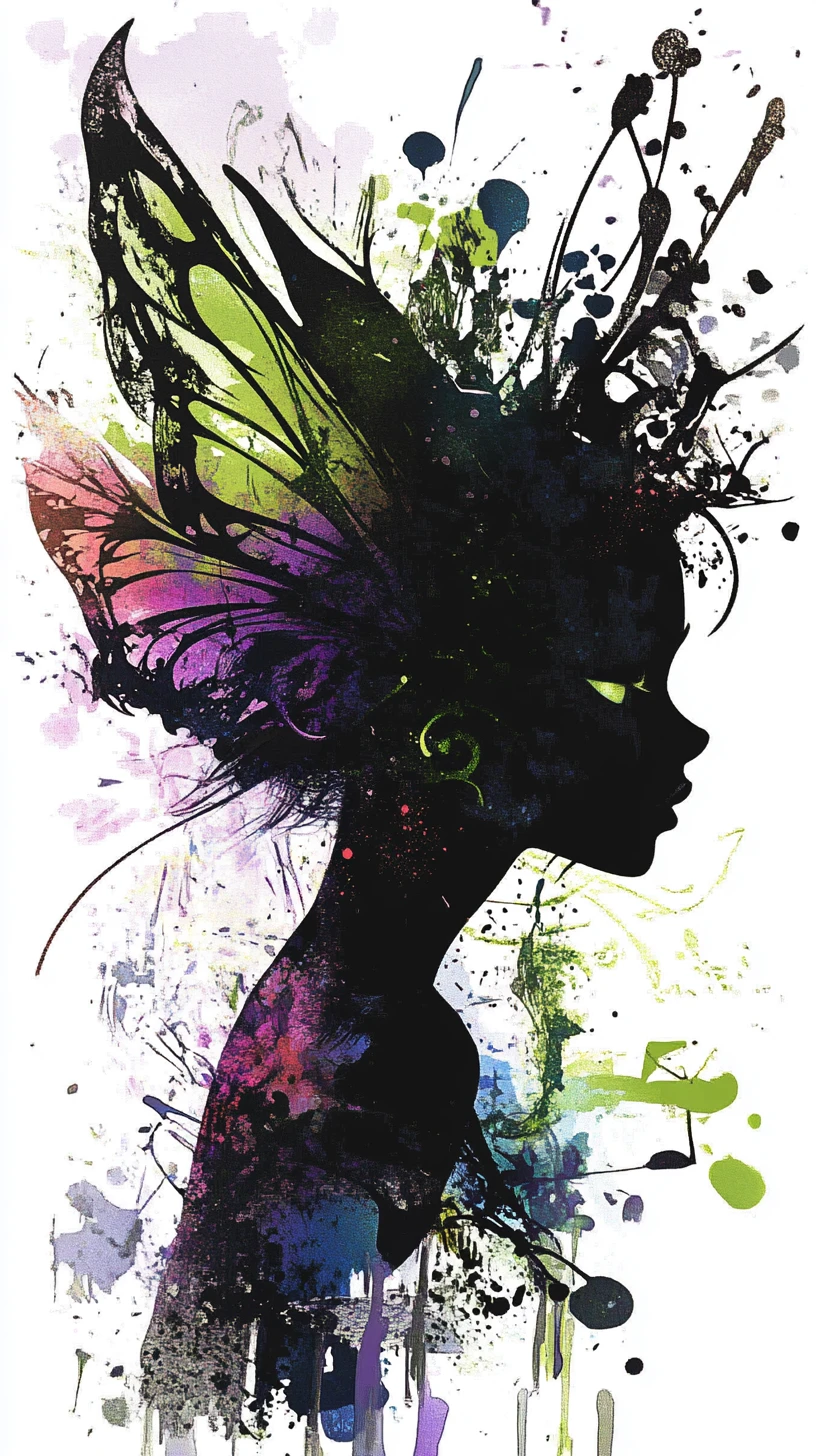 Portrait surréaliste et abstrait d’une mystérieuse fée fantastique