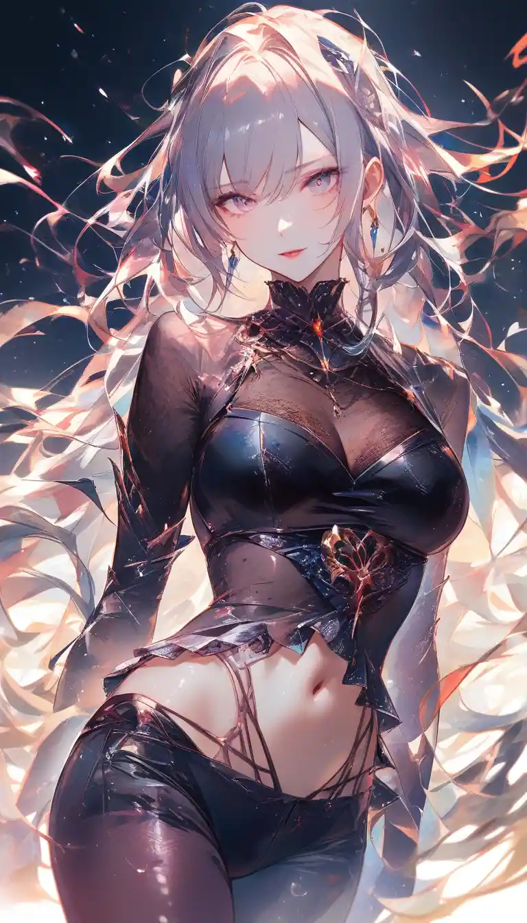 Jovem cavaleira de fantasia com retrato anime intenso