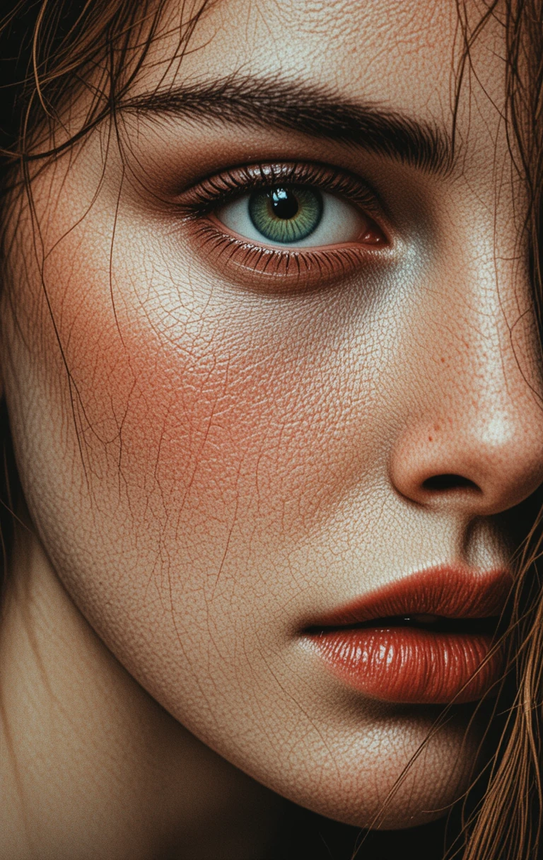 Close up color pencil portrait of a girl