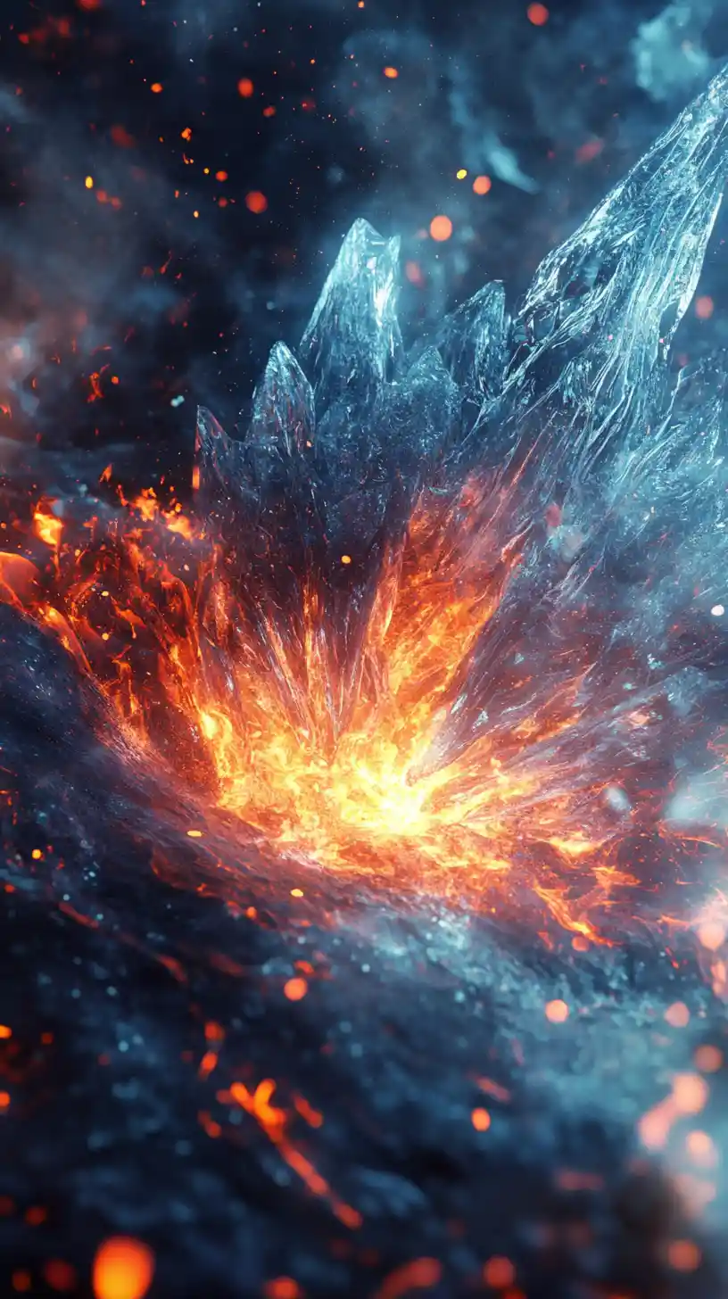 Elementare Kollision von Frostgigant und Sonnenphönix
