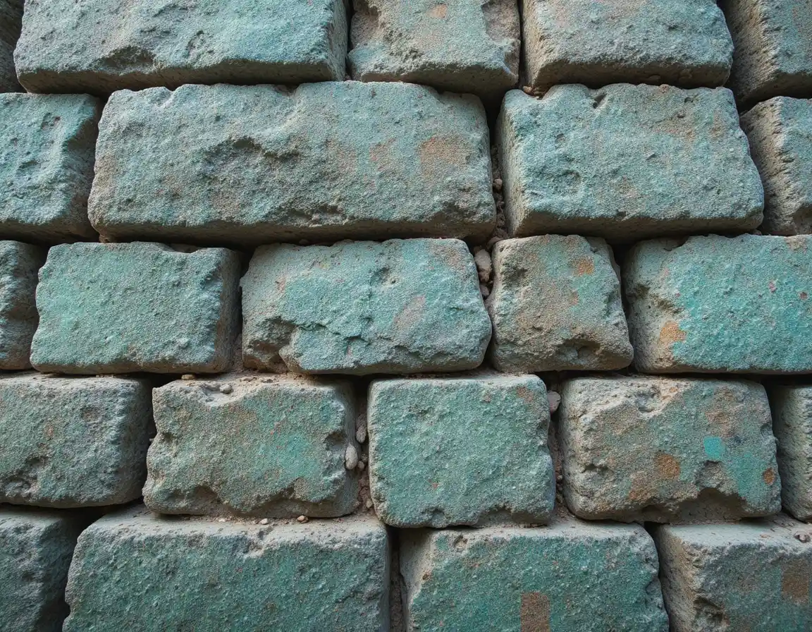 Ancient Inca stone wall close up with glowing mortar lines