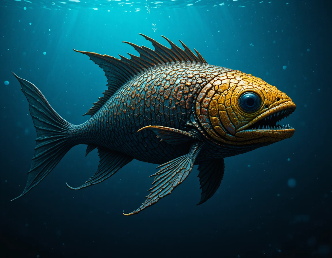 Enigmatico Mostro degli Abissi nel Mare Blu Scuro