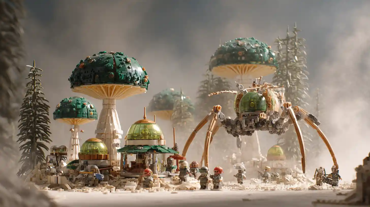 Außenposten-Dorf auf fremdem Planeten von gigantischem Insektenmonster angegriffen