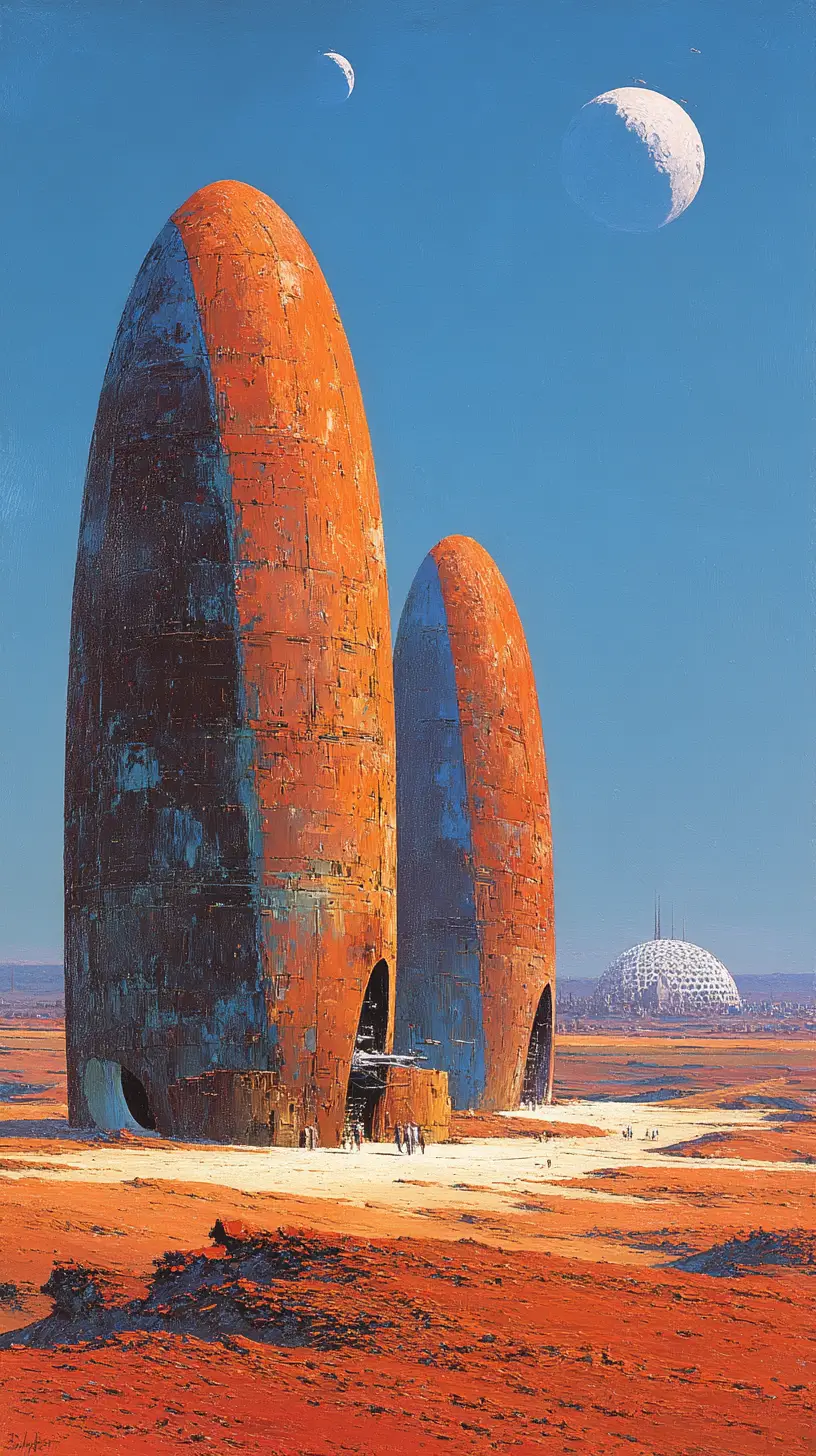 Colossal Futuristic Monoliths On A Distant Alien World