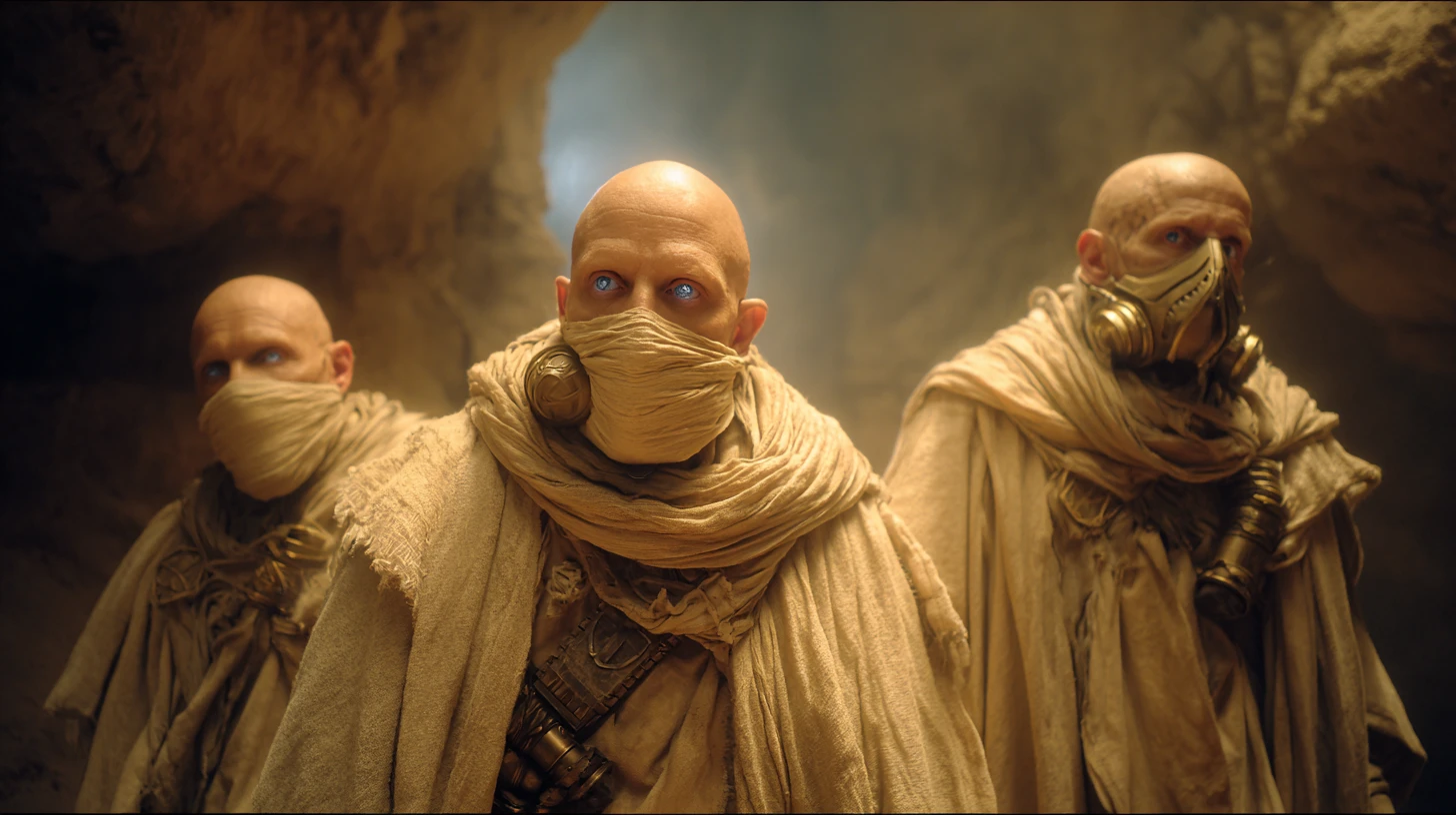 Cave monks guarding a mystical metallic echo cube