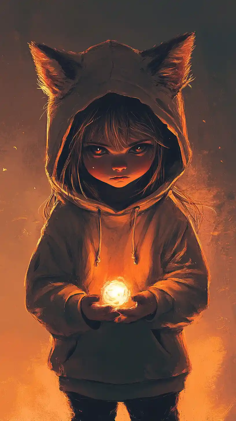 Mischievous Fox Hybrid Toddler With Glowing Trinket