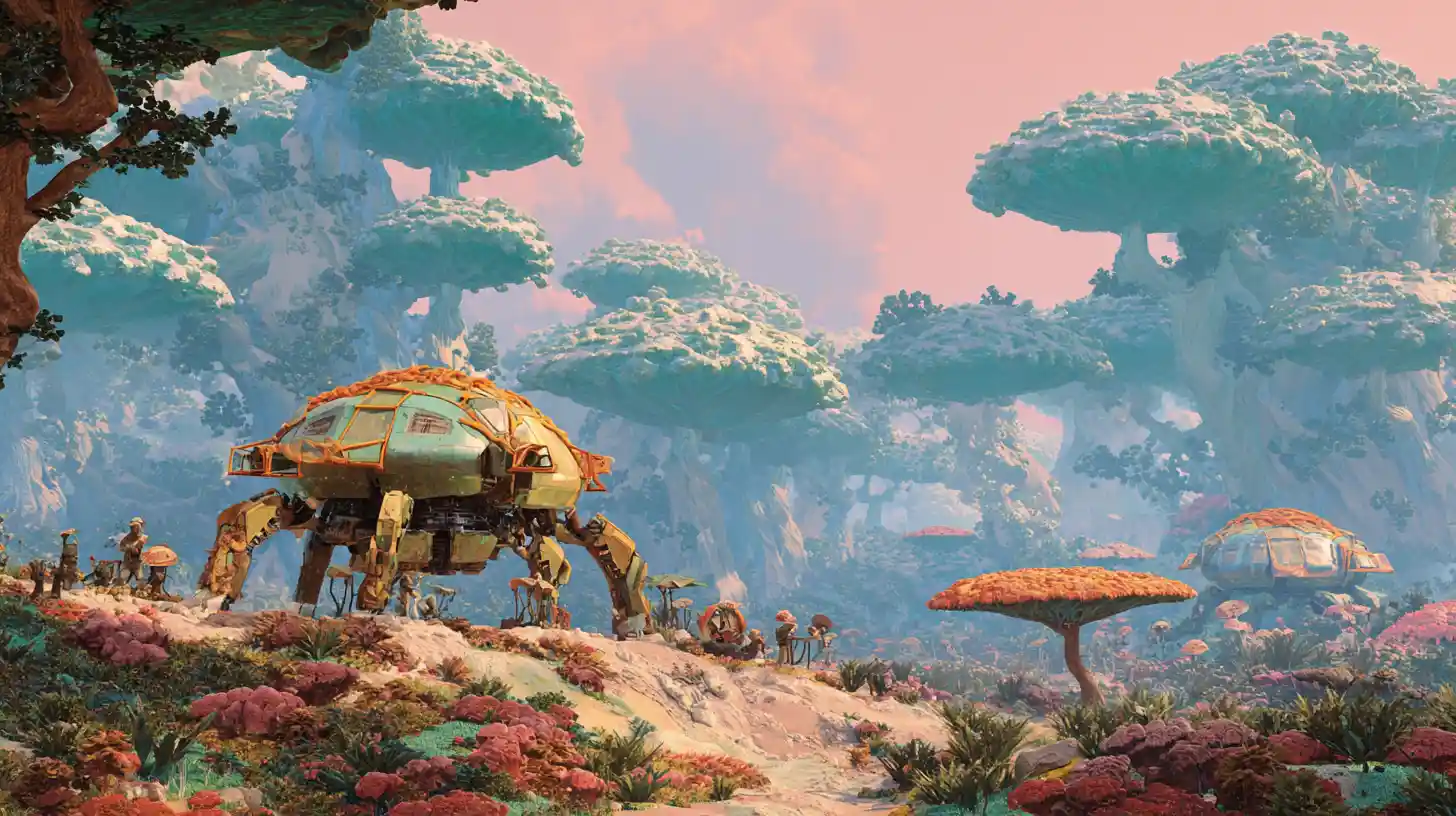 Alien Outpost Under Attack By Giant Armored Creature