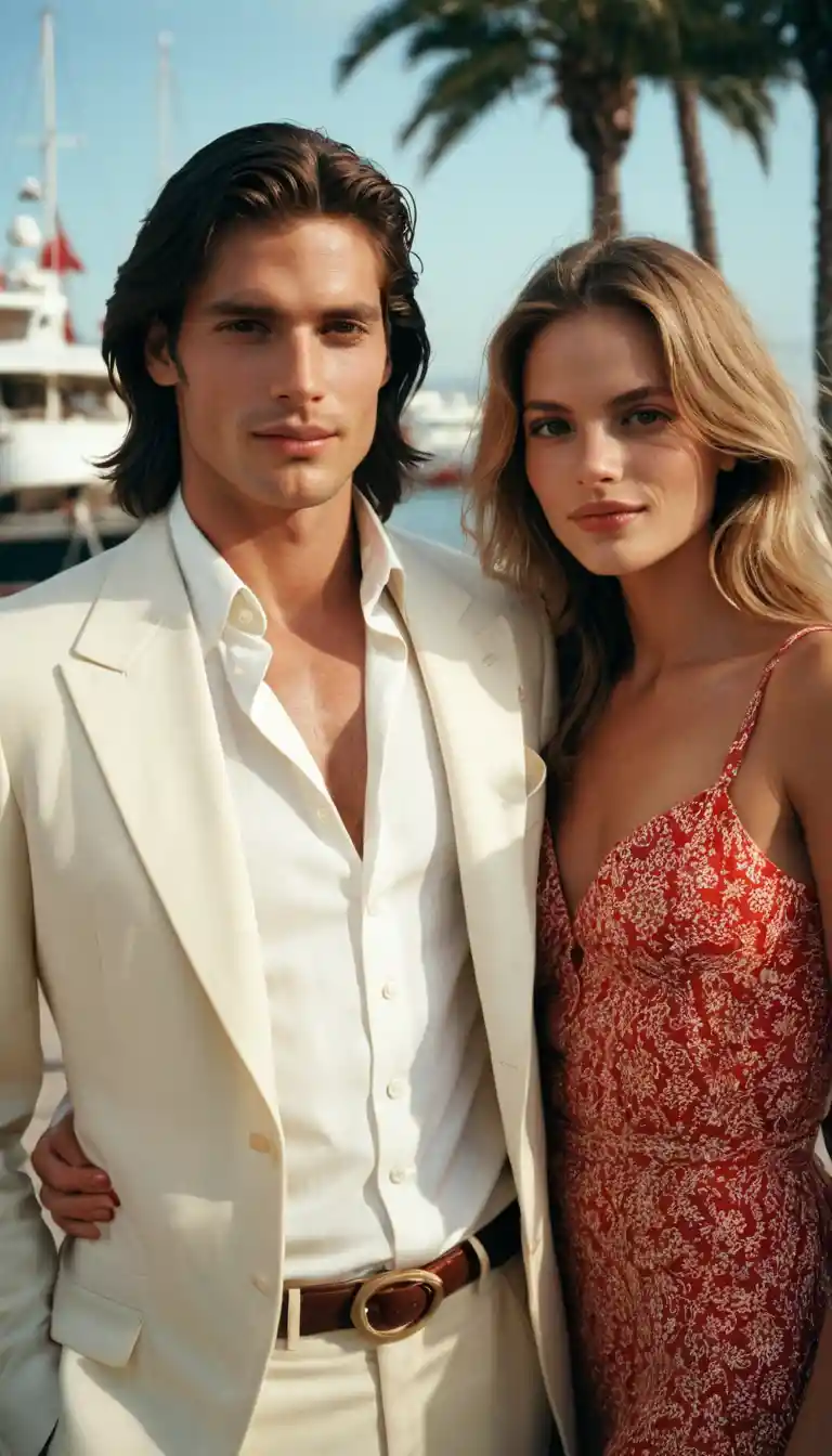 Young european man on red carpet with charming gaze