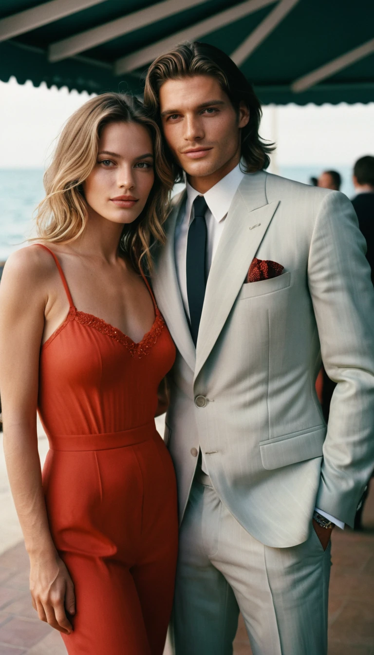 Charming european man posing on the red carpet