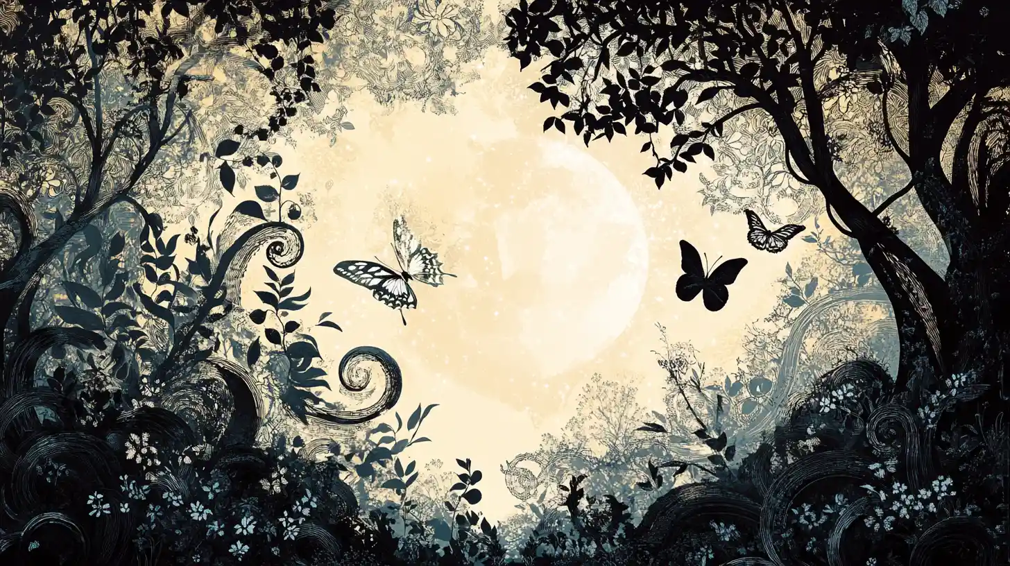 Butterfly In A Magical Yin Yang Fantasy Forest