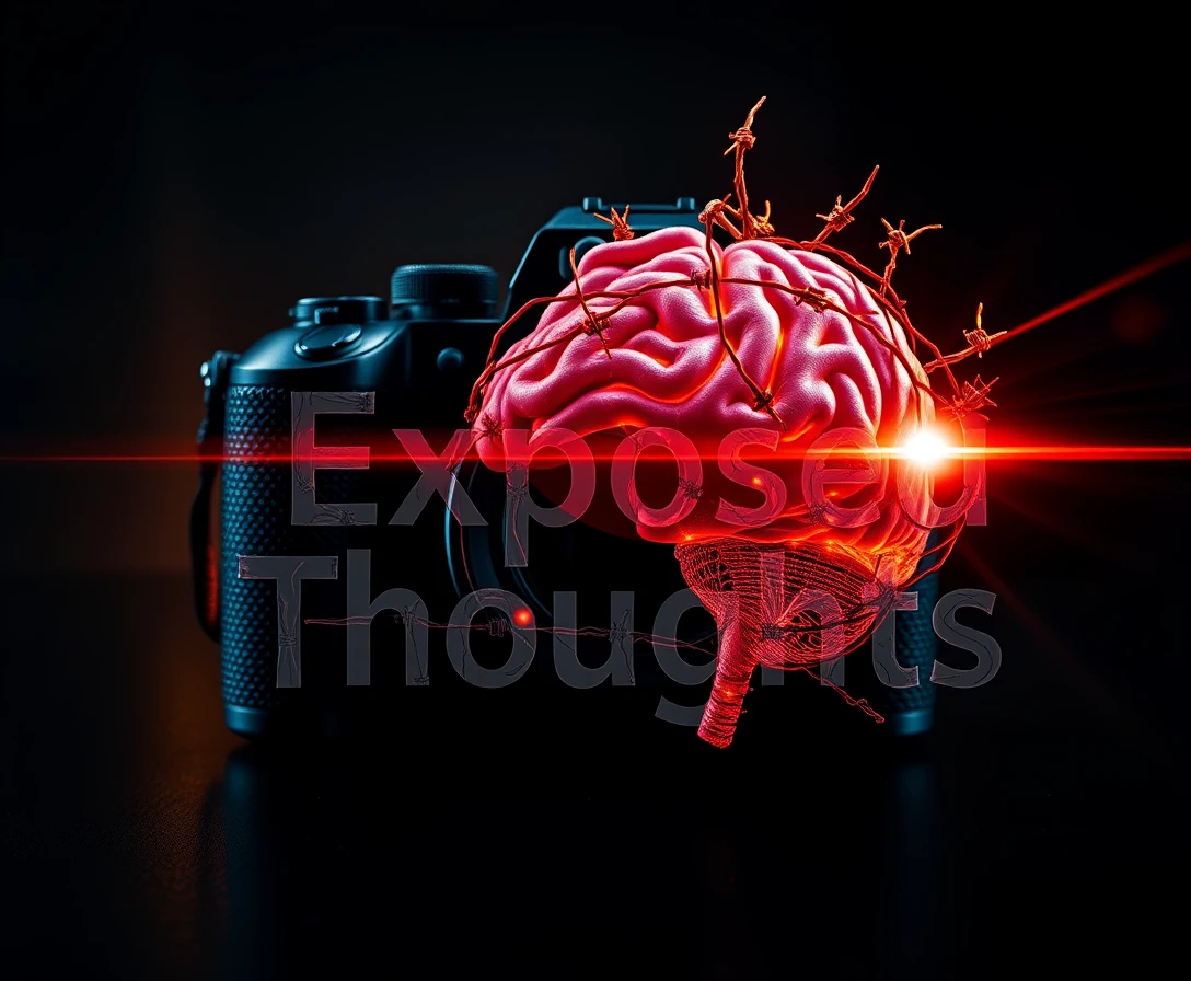 Camera logo with barbed wire brain flash and bold title