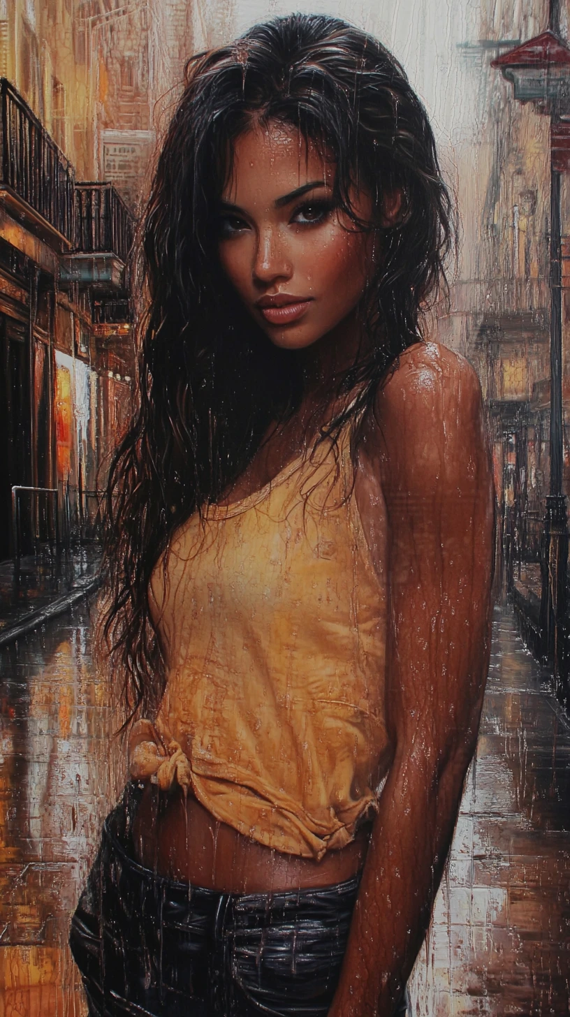 Smiling fantasy girl in a thoughtful hyperrealistic portrait
