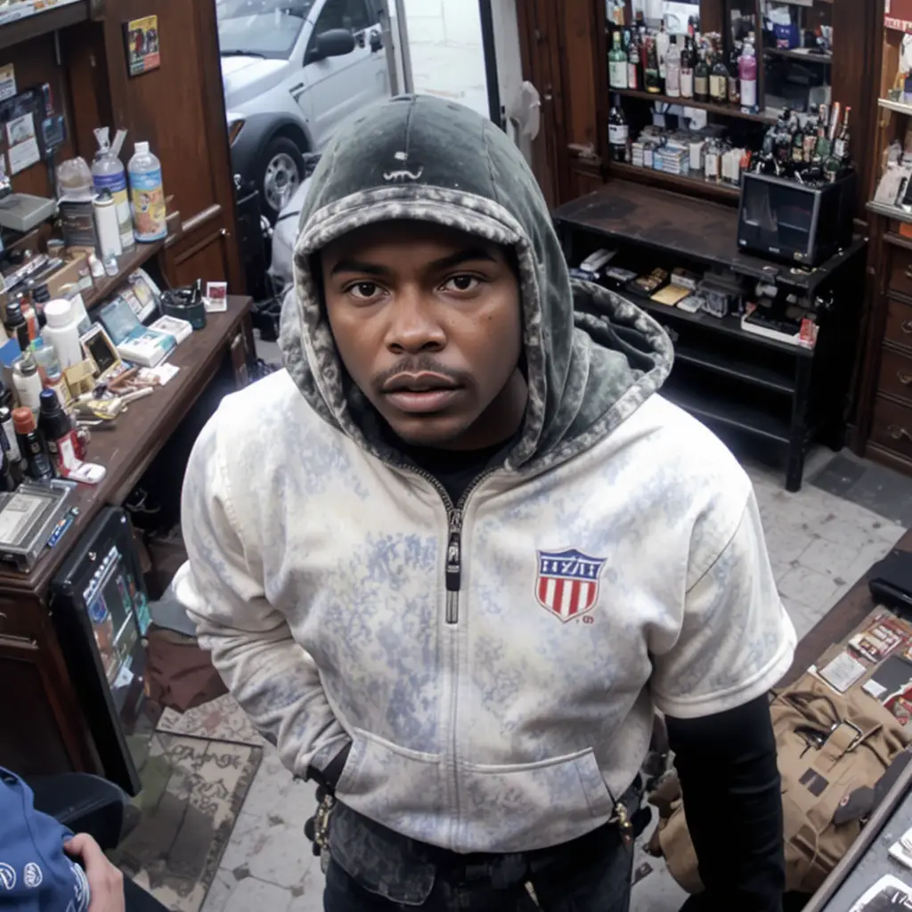 Armed man robbing a Bronx barbershop at gunpoint
