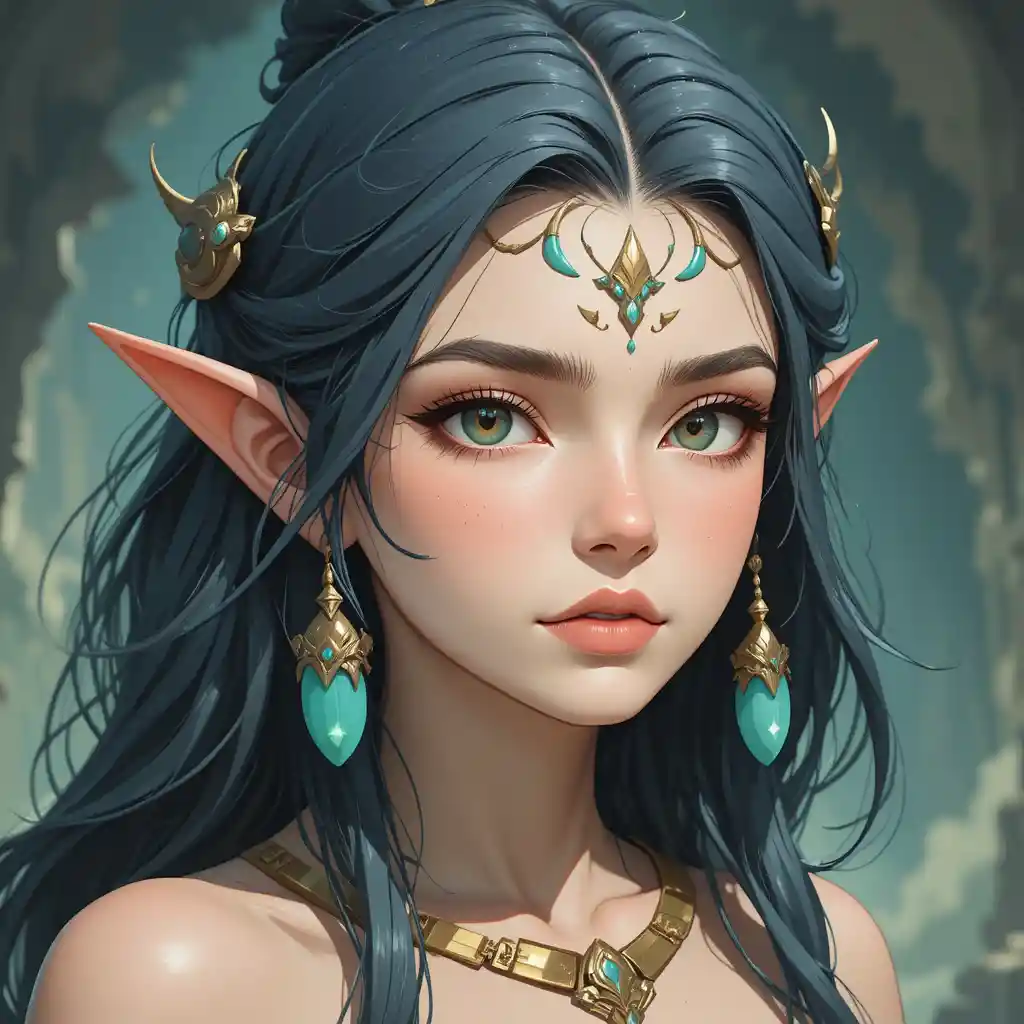 Young mermaid girl in a mystical fantasy ocean world