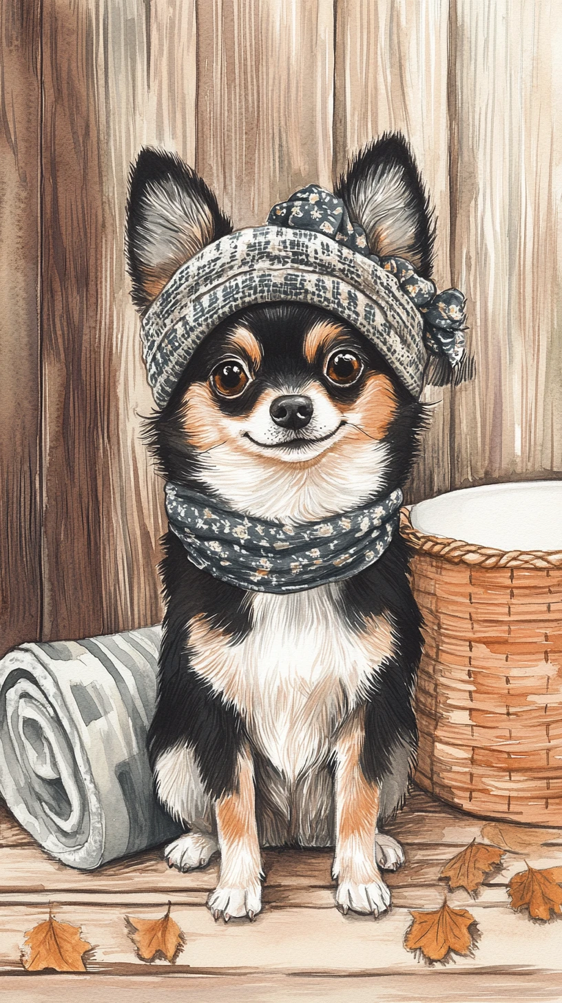 Chihuahua a pelo lungo giocherellone con carta igienica in bagno