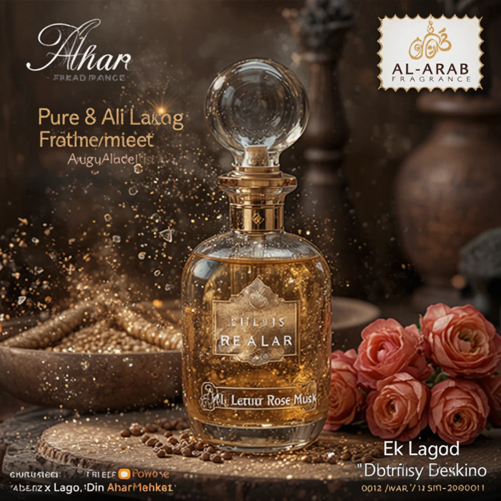 Close up perfume bottle with soft light smoke effect