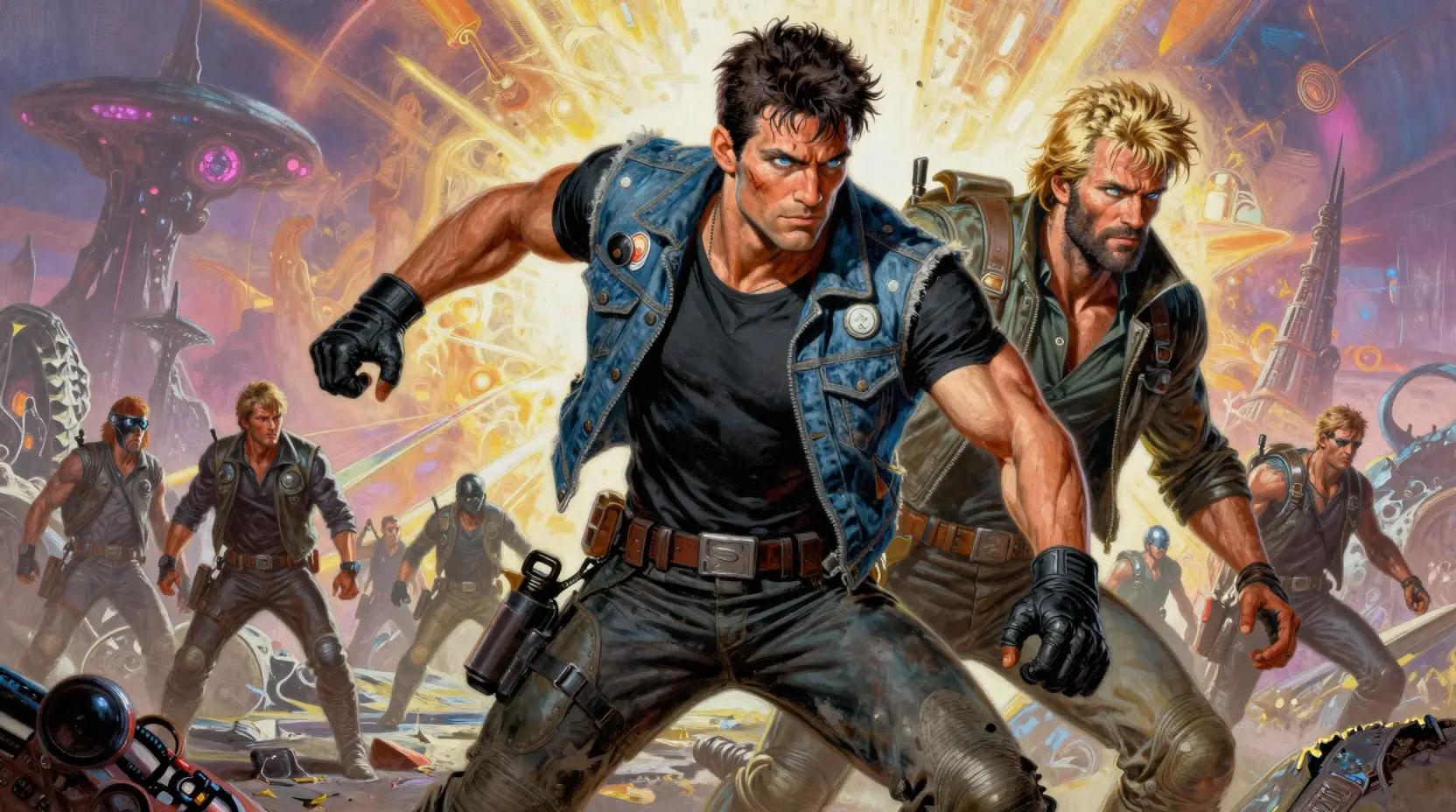 Two Space Opera Heroes On An Alien War Torn Battlefield