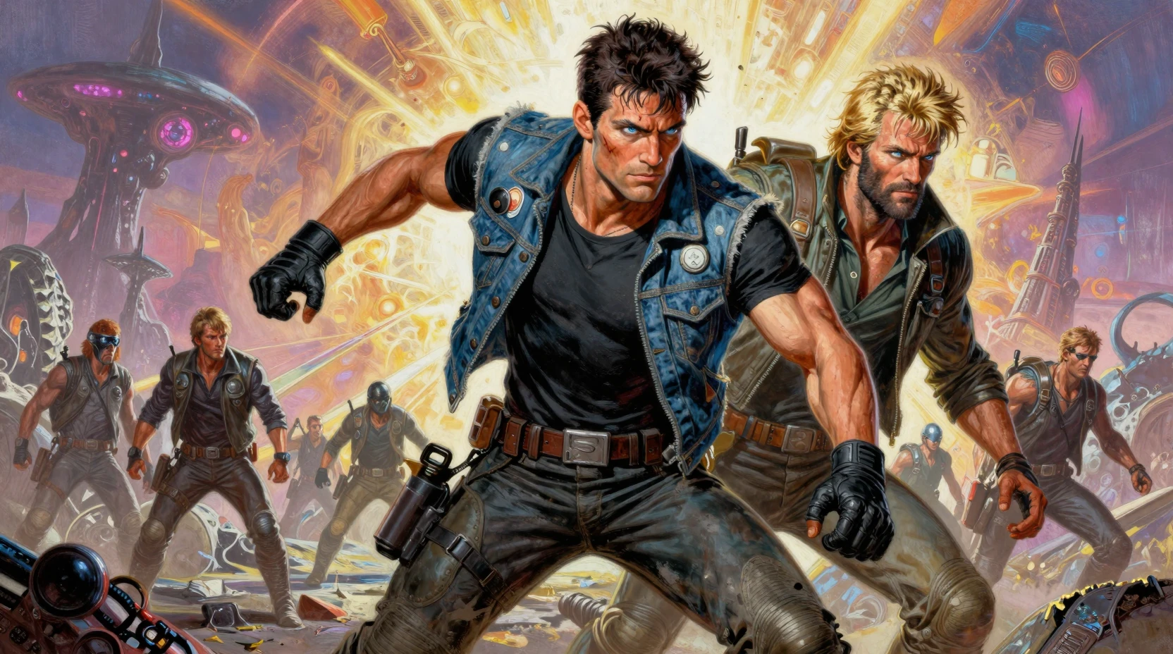 Two Space Opera Heroes On An Alien War Torn Battlefield