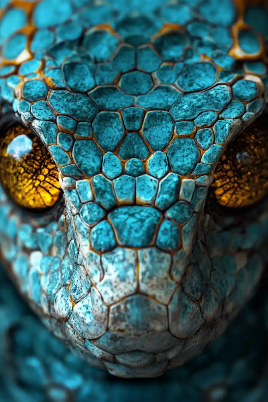 Reptiles Forming A Hypnotic Skull Illusion In Jewel Tones