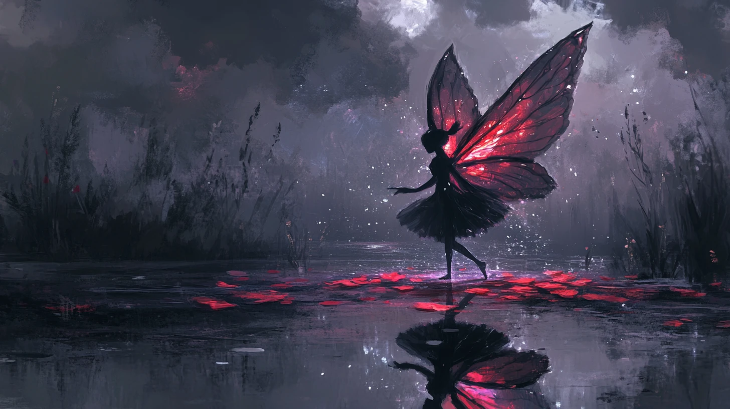 Fairy Dancing In A Mystical Garden At Dusk