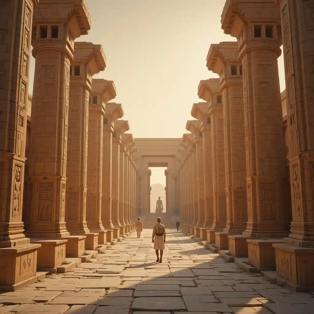 Ancient Egypt cityscape rendered in photorealistic detail