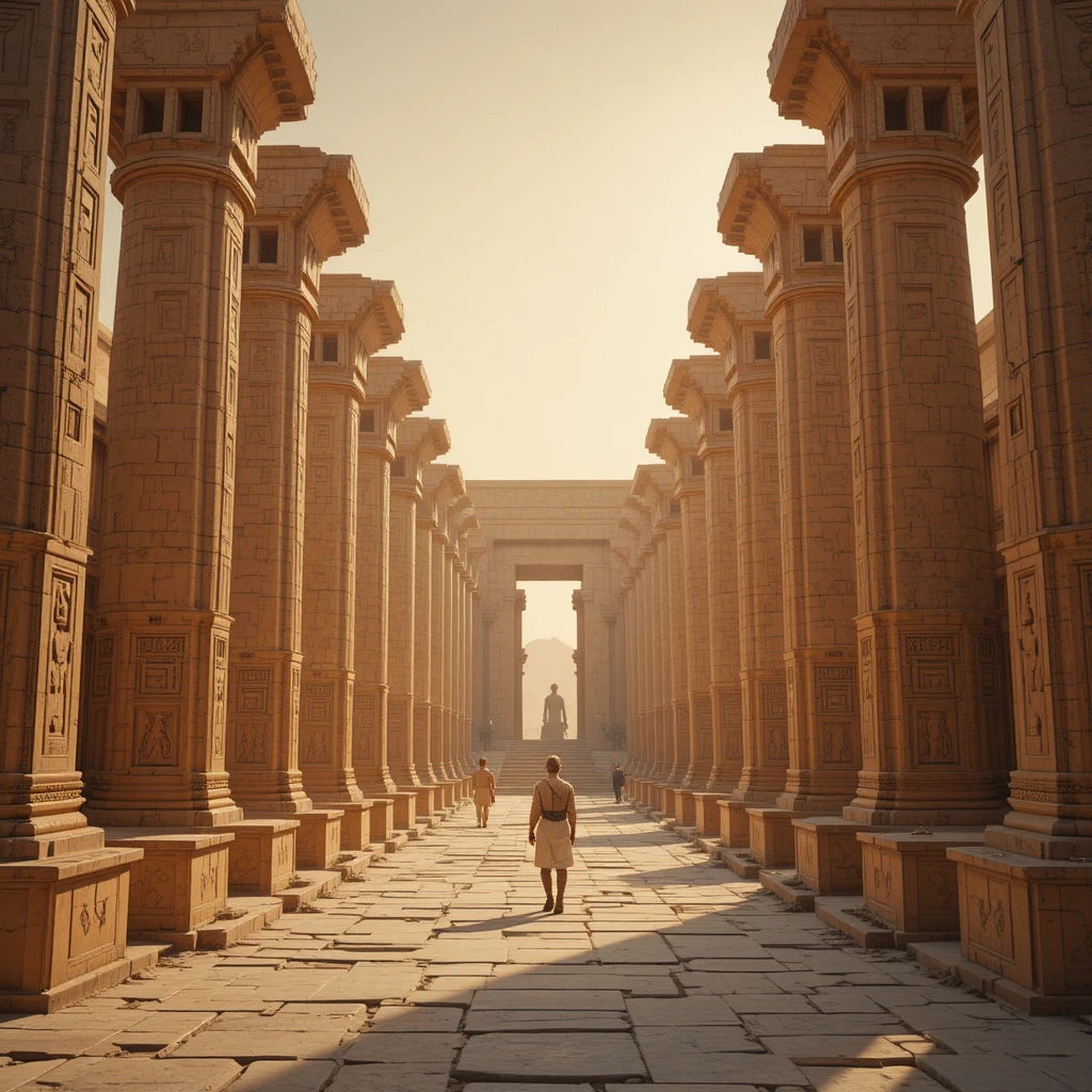 Ancient Egypt cityscape rendered in photorealistic detail