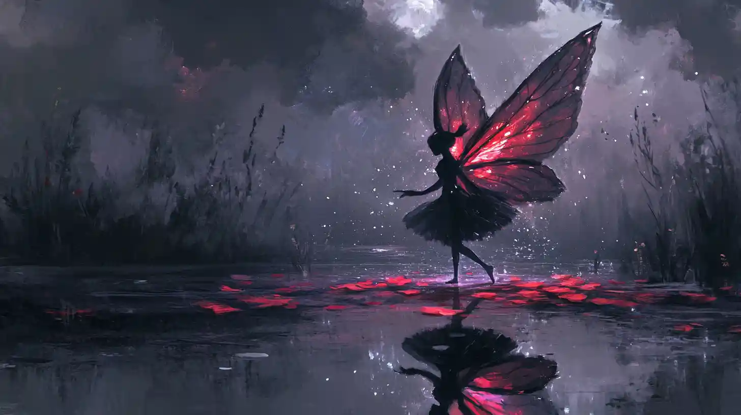 Fairy Dancing In A Mystical Garden At Dusk
