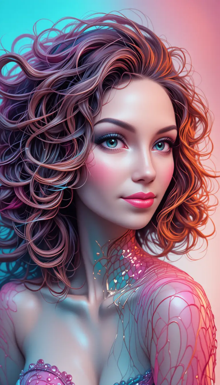 Avant garde woman in a dreamy surreal fantasy portrait