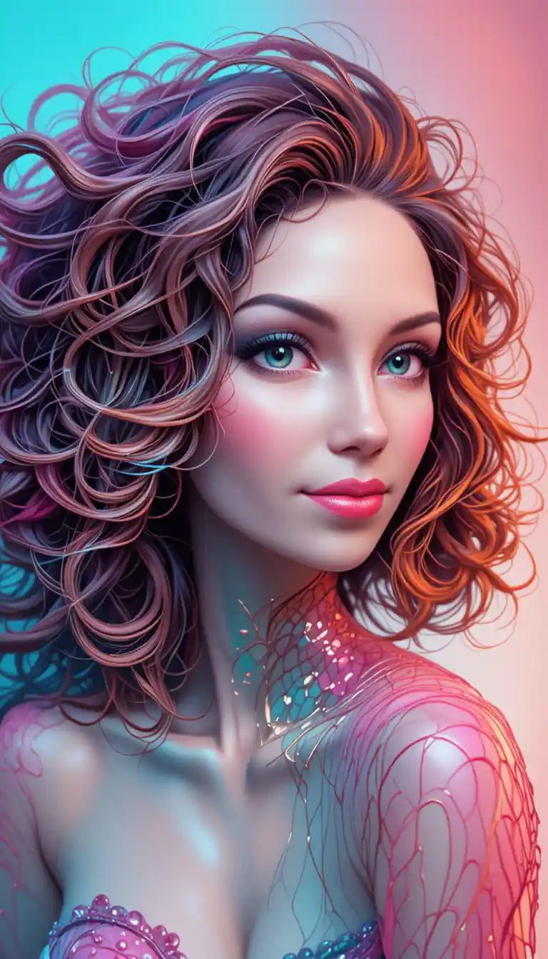 Avant garde woman in a dreamy surreal fantasy portrait