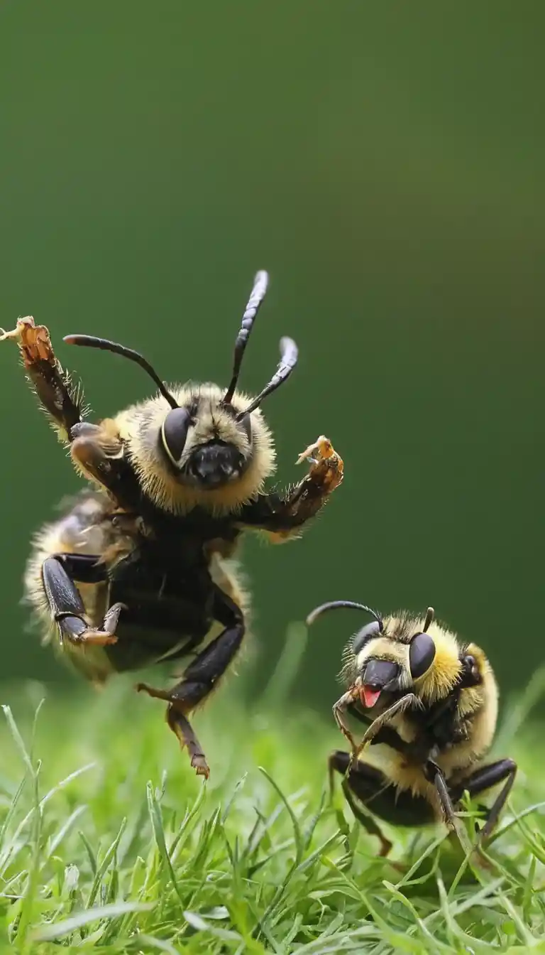 Bee performing a waggle dance to share food location