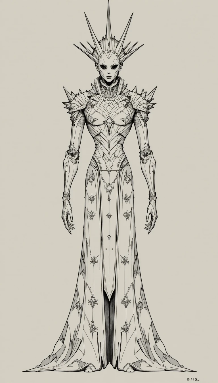 Humanoid cosmic figure with towering totem like silhouette