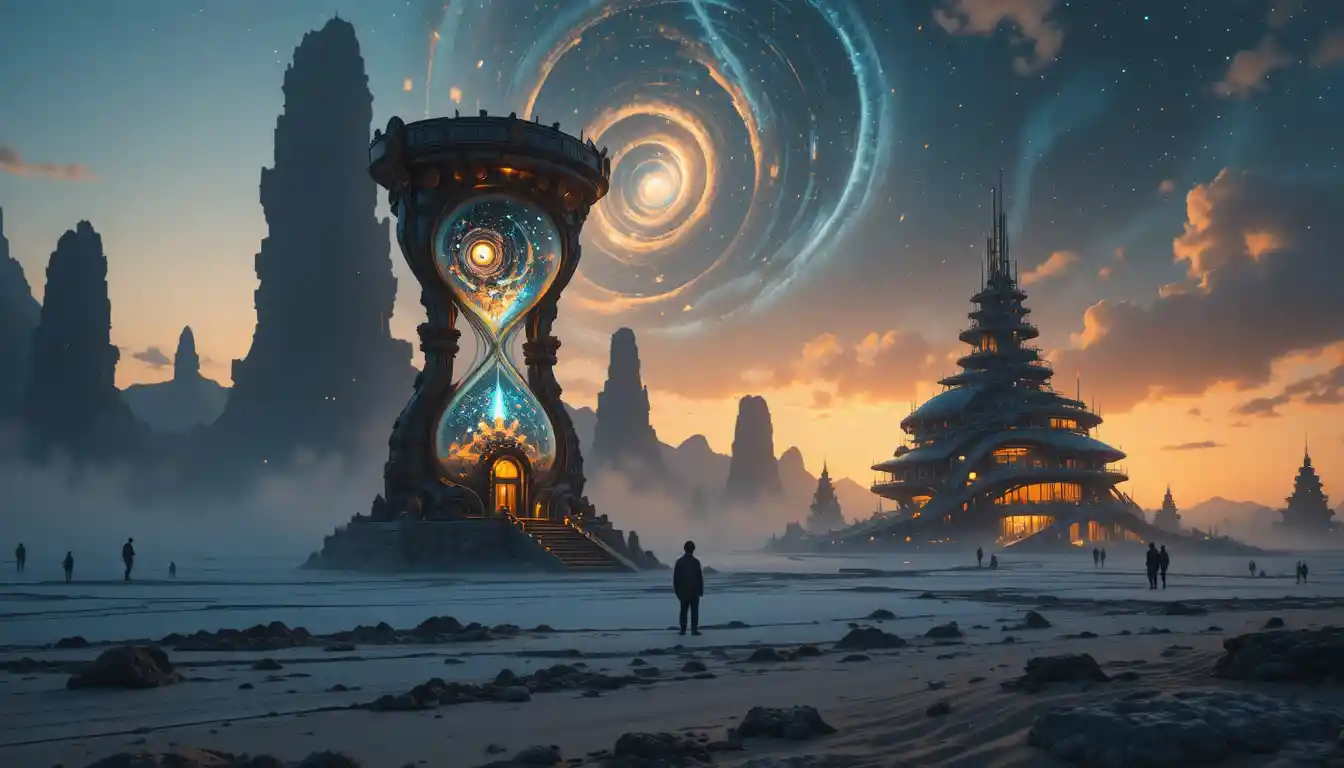 Futuristic Bioluminescent Shell Like Building By The Ocean
